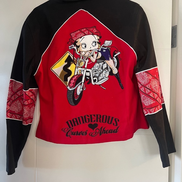 Vintage Betty Boop Dangerous Curves Ahead Jacket by JH Design - Picture 2 of 6